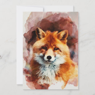 watercolor fox holiday card