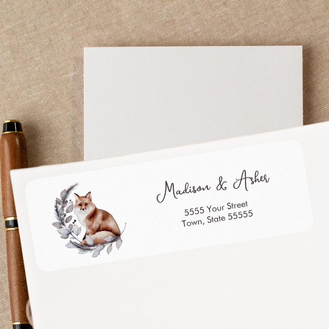 Watercolor Fox Modern Winter Foliage Botanical  (Creator Uploaded)