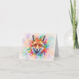 Watercolor Fox Portrait Greeting Card