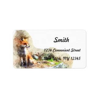 Watercolor Fox Return Address Label