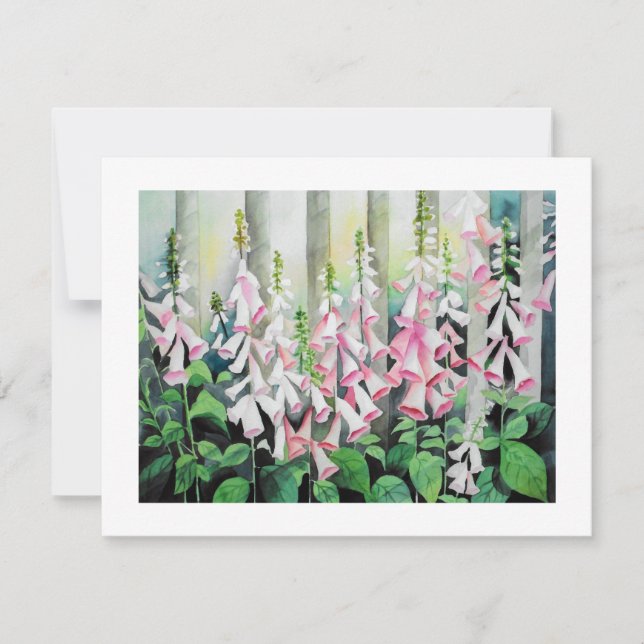 Watercolor Foxgloves Card (Front)