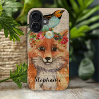 Watercolor Foxy Floral Friends Personalised Name