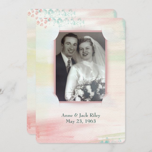 watercolor frame for wedding vow renewal invitation (Front/Back)