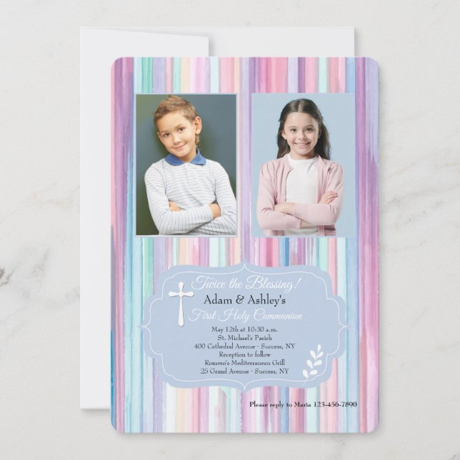 Watercolor Frame Religious Invitation (Front)