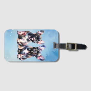 Watercolor French Bulldog cute puppies Luggage Tag