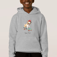 Watercolor French Bulldog Kids Pullover Hoodie