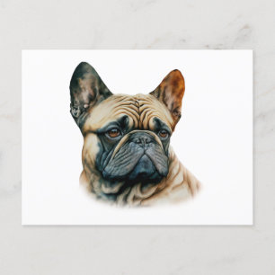 Watercolor French Bulldog Postcard
