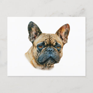Watercolor French Bulldog Postcard