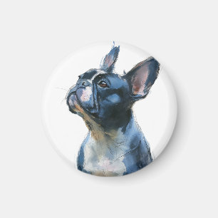 Watercolor French bulldog sitting Magnet