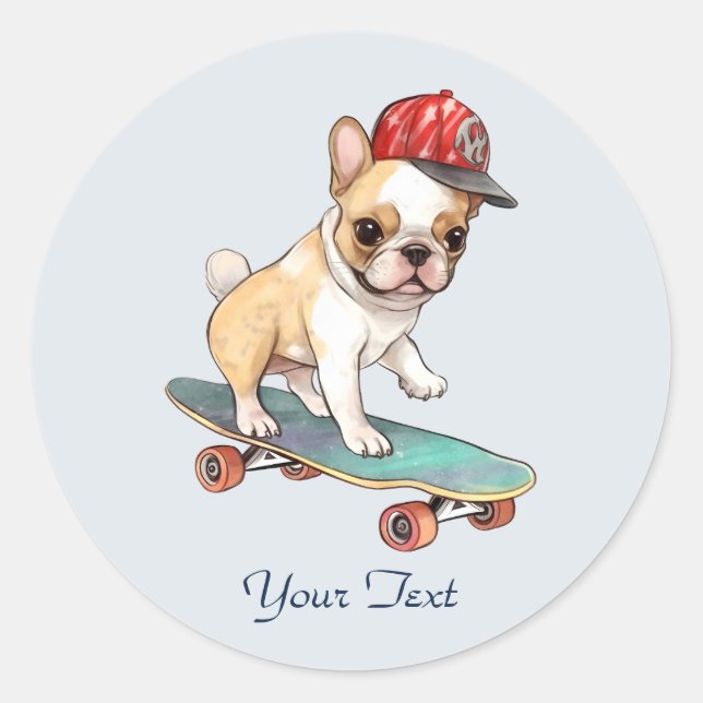 Watercolor French Bulldog Sticker (Front)