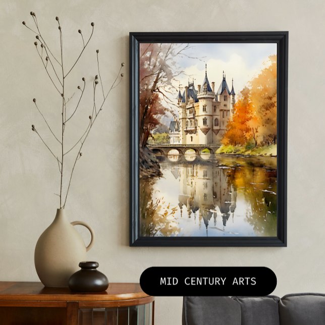 Watercolor French Castle Poster (Creator Uploaded)