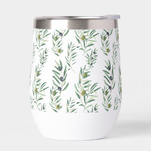 Watercolor French Country Chic Green Olive Pattern