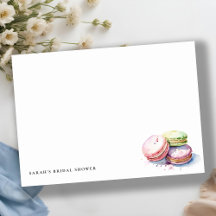 Watercolor French Macarons Bakery Bridal Shower
