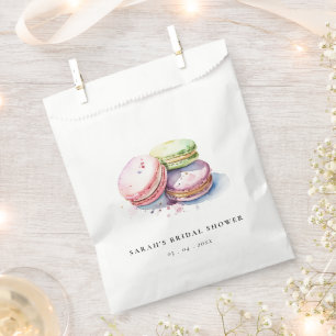 Watercolor French Macarons Bakery Bridal Shower Favour Bags