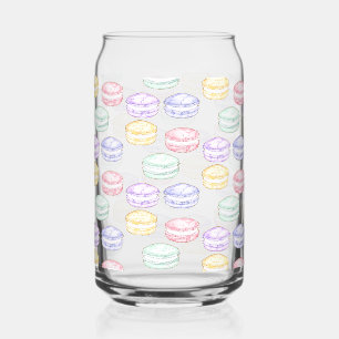 Watercolor French Macarons Can Glass