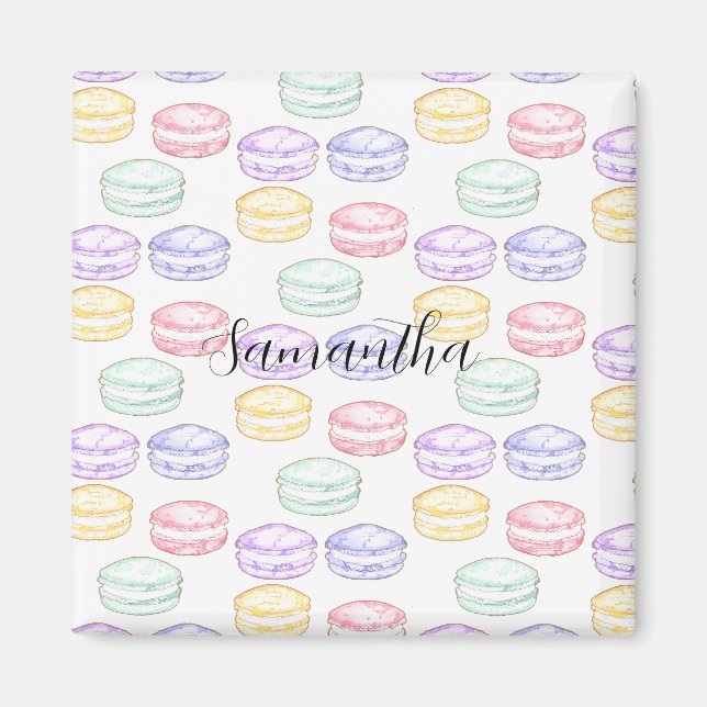 Watercolor French Macarons Magnet (Front)