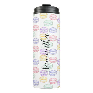 Watercolor French Macarons Thermal Tumbler