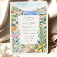Watercolor French Riviera Wedding