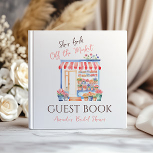 Watercolor Fresh Off Market Bridal Shower Party Guest Book
