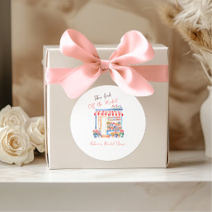 Watercolor Fresh Off Market Floral Bridal Shower Classic Round Sticker