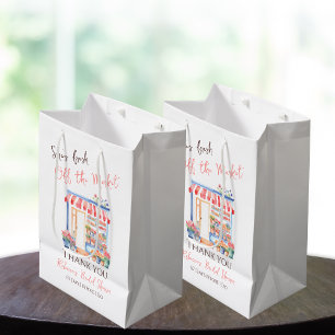 Watercolor Fresh Off Market Floral Bridal Shower Medium Gift Bag