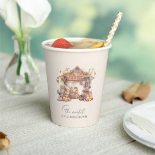 Watercolor, Fresh off the market bridal shower Paper Cups