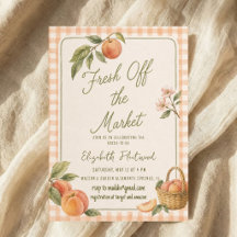 Watercolor Fresh Off the Market Peach Gingham