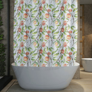Watercolor Fresh Peach  Shower Curtain