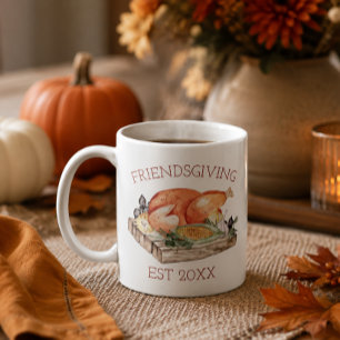 Watercolor Friendsgiving Turkey Mug