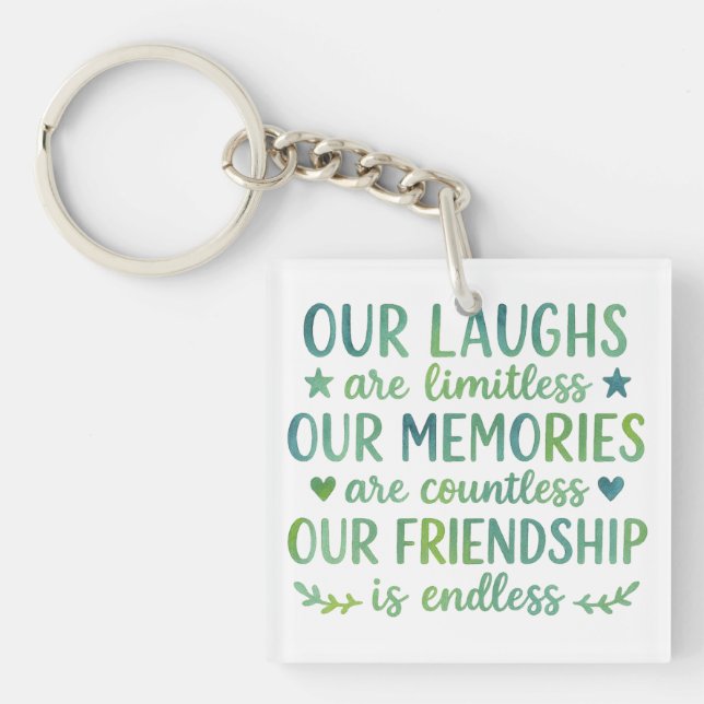 Watercolor Friendship Quote Key Ring (Front)