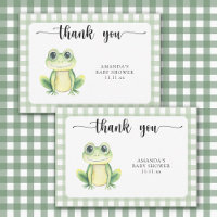 watercolor frog baby shower thank you