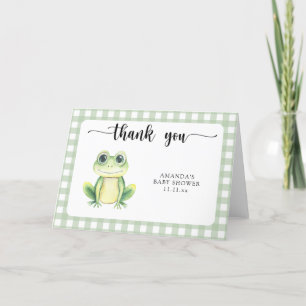 watercolor frog baby shower thank you card