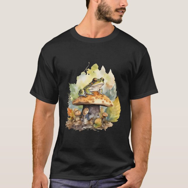 Watercolor Frog Frog In Wild Nature T-Shirt (Front)