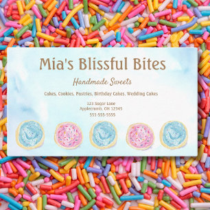 Watercolor Frosted Sugar Cookies Bakery Business C Business Card