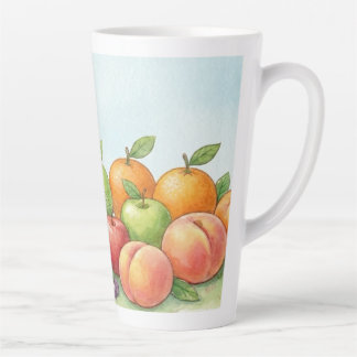 Watercolor Fruit Abundance, Tu Bishvat Background Latte Mug