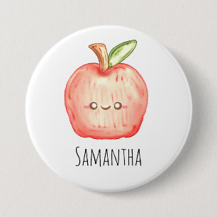 Watercolor Fruit Apple 7.5 Cm Round Badge