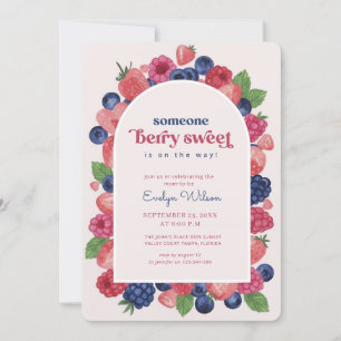 Watercolor Fruit Berry Sweet Baby Shower Invitation