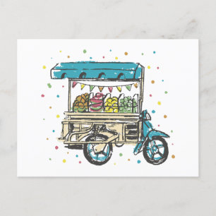 Watercolor Fruit Cart  Postcard