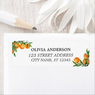 Watercolor Fruit Orange Return Address Label