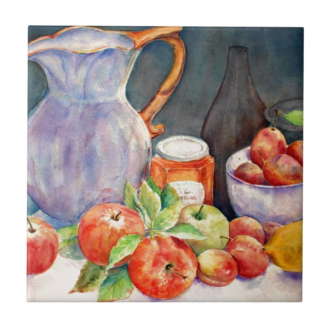 watercolor fruit still life tile (Front)