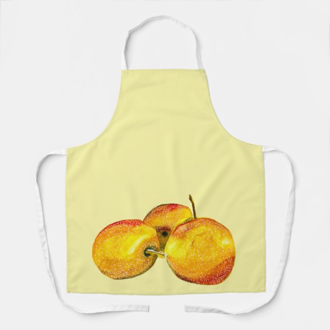 Watercolor fruit yellow pear fruit apron (Front)