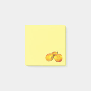 Watercolor fruit yellow pear fruit post-it notes