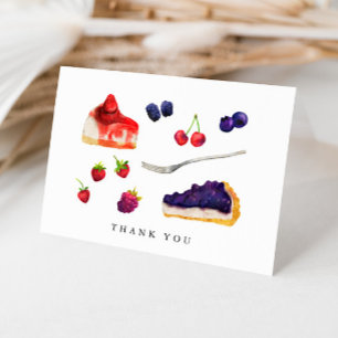 Watercolor Fruits and Cakes Thank You Card