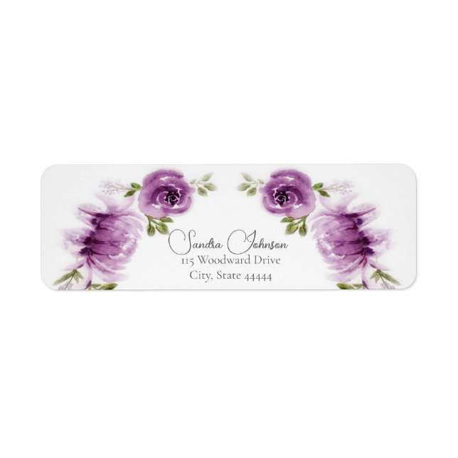 Watercolor Fuchsia Roses and Peonies Wedding (Front)
