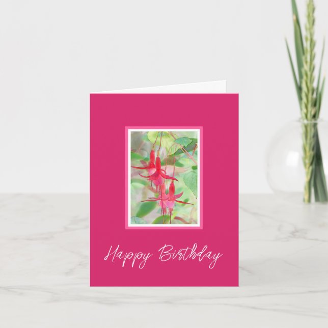 Watercolor Fuchsias Card (Front)