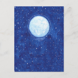 Watercolor Full Moon Postcard