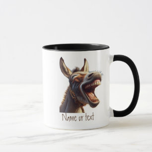 Watercolor Fun Laughing Donkey Burro Custom  Mug