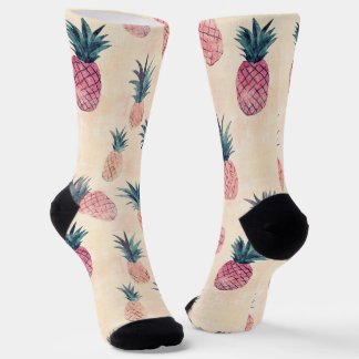 Watercolor Fun Pineapple Socks