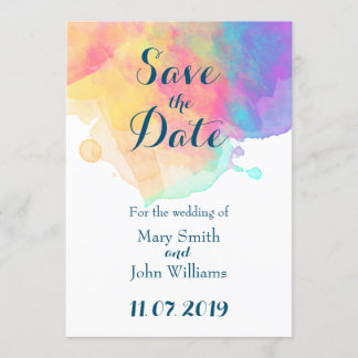 Watercolor Fun Save the date Invitation