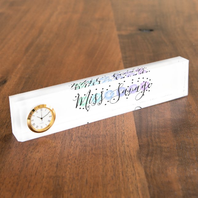 Watercolor Funfetti Nameplate (Side)